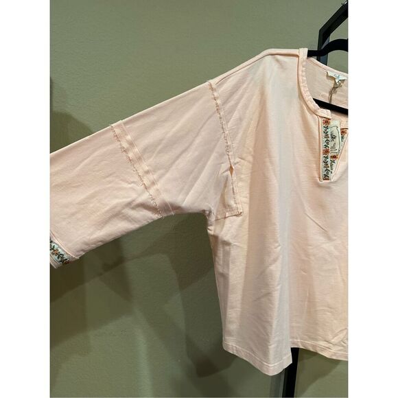 Size S (Oversized) Easel Los Angeles Notched V-Neckline 100% Cotton Terry Knit P - Picture 8 of 11